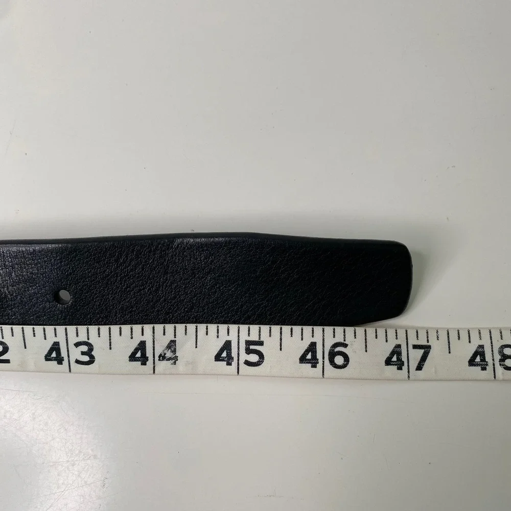 John W Nordstrom‎ Men's Classic Black Pebbled Leather Belt Silver Buckle Size 40